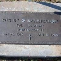 Wesley O (VETERAN WWII) BARRICKLOW